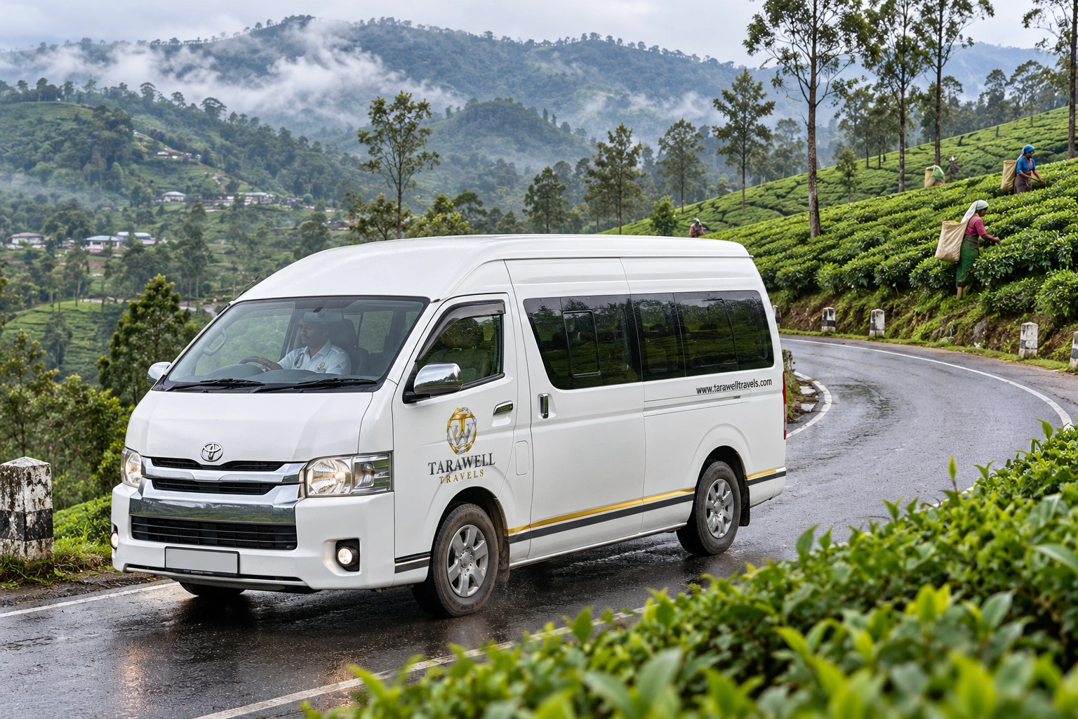 Toyota KDH 300 High Roof tourist van on the road